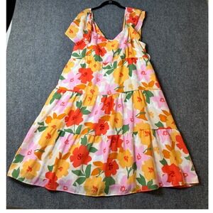 Tullabee Floral Tiered Dress Sleeveless Casual Summer Dress Sundress A-line-L